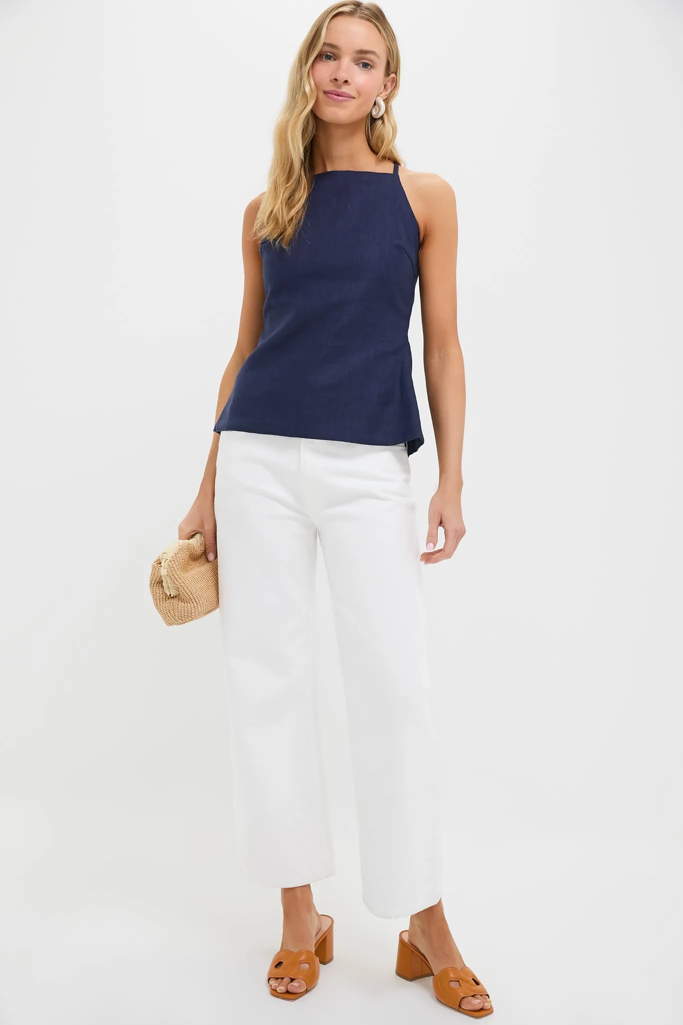 Navy Eline Apron Top