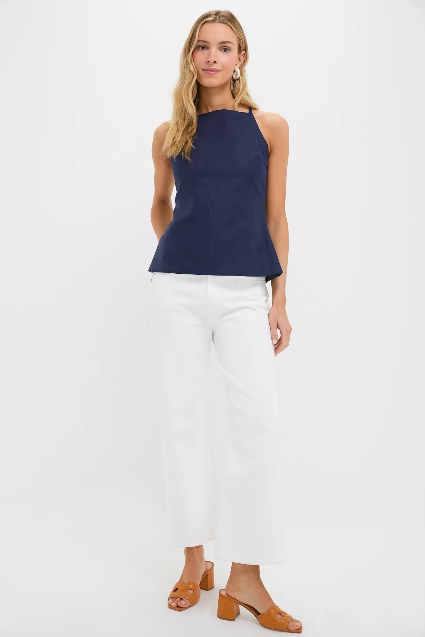Navy Eline Apron Top