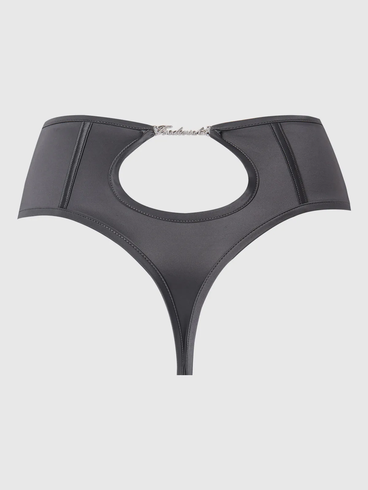 Neev Oil Slick High-Waist Cutout Back Thong