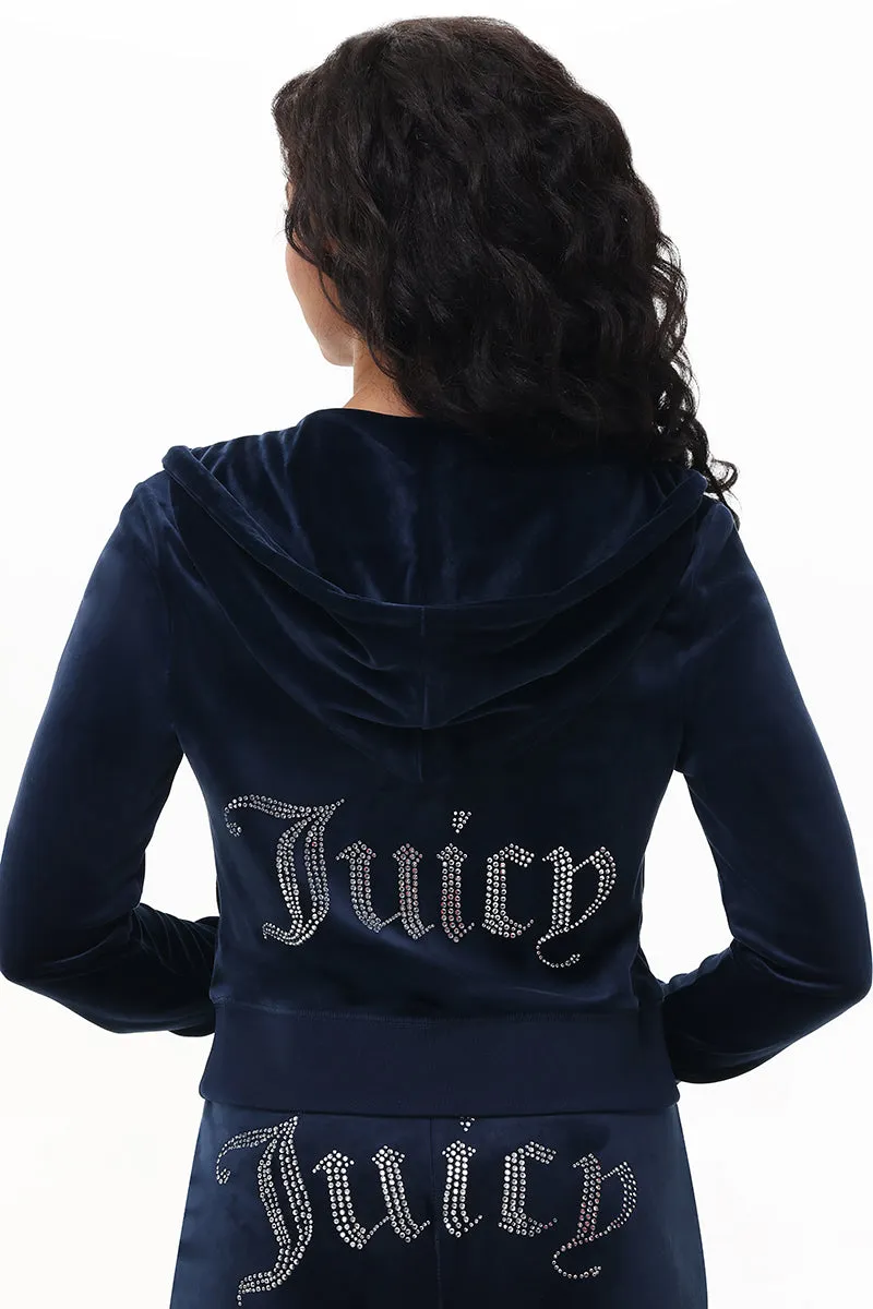 OG Big Bling Velour Hoodie Juicy Couture