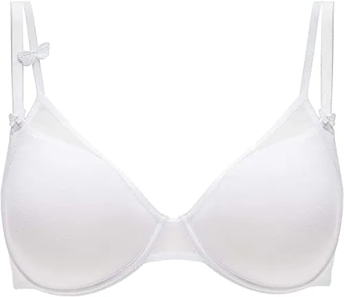 Passionata Miss Joy Minimizer Bra - Black, 38 D, Double Strap Design with Butterfly Accents