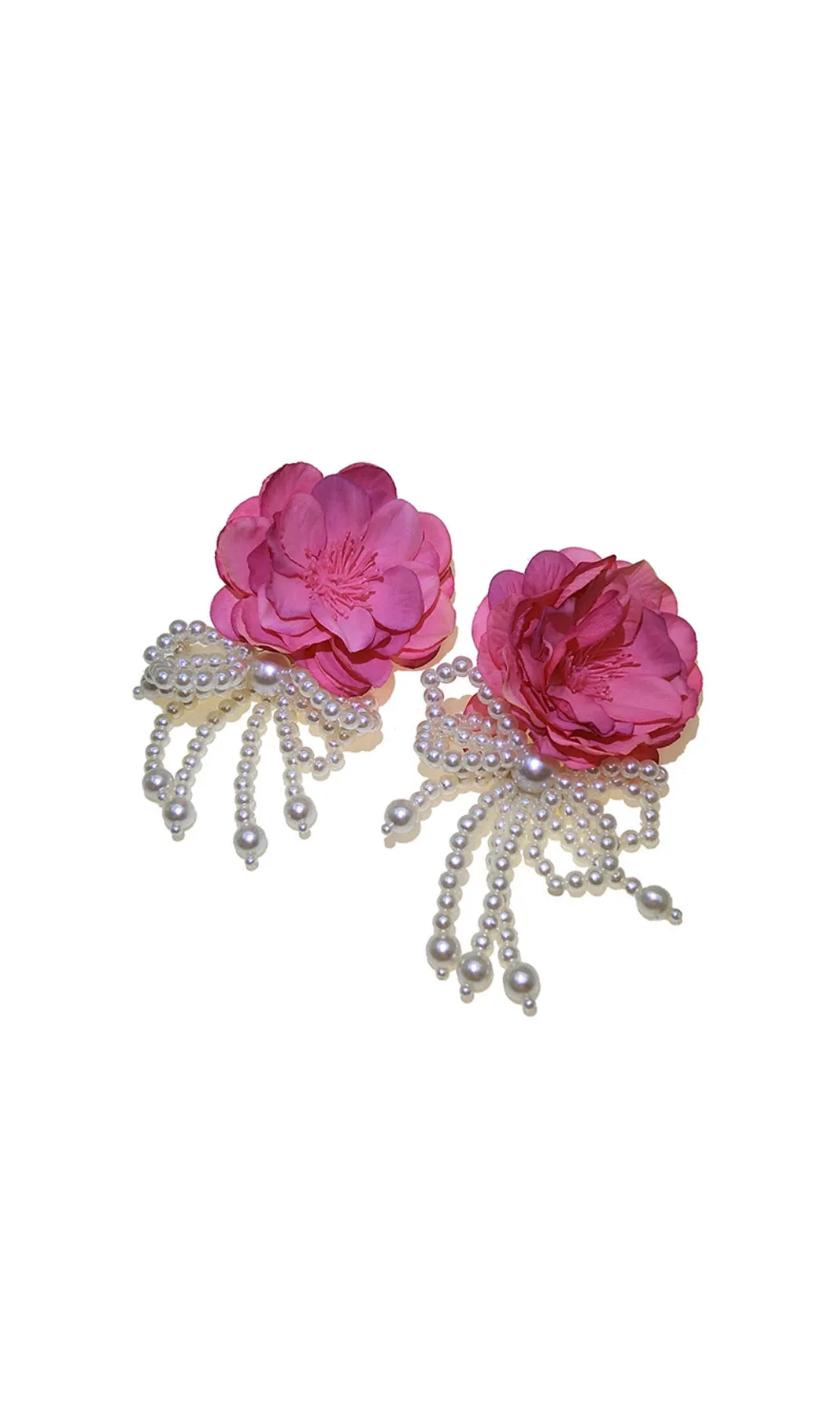 PINK FLOWER PETALS ACRYLIC EARRINGS Gloria Lanvin