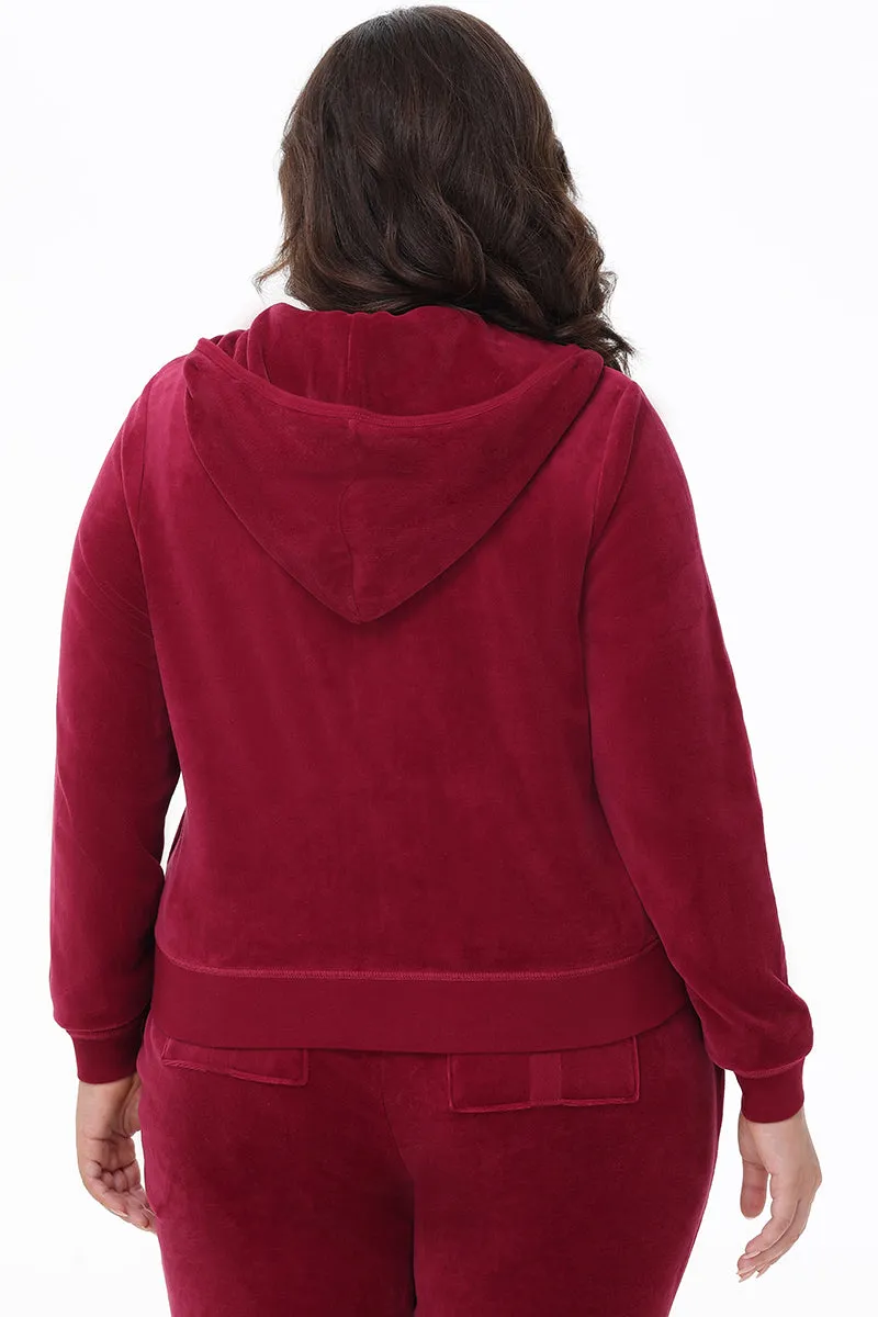 Plus-Size Heritage Cotton Velour Hoodie Juicy Couture