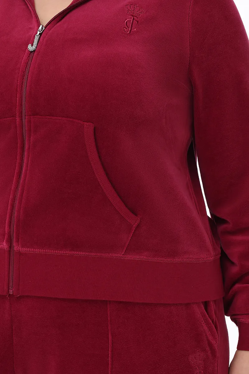 Plus-Size Heritage Cotton Velour Hoodie Juicy Couture