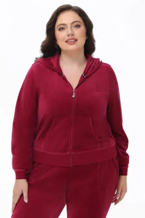 Plus-Size Heritage Cotton Velour Hoodie Juicy Couture