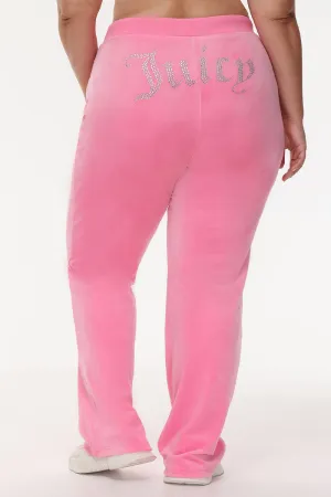Plus-Size OG Big Bling Velour Track Pants Juicy Couture