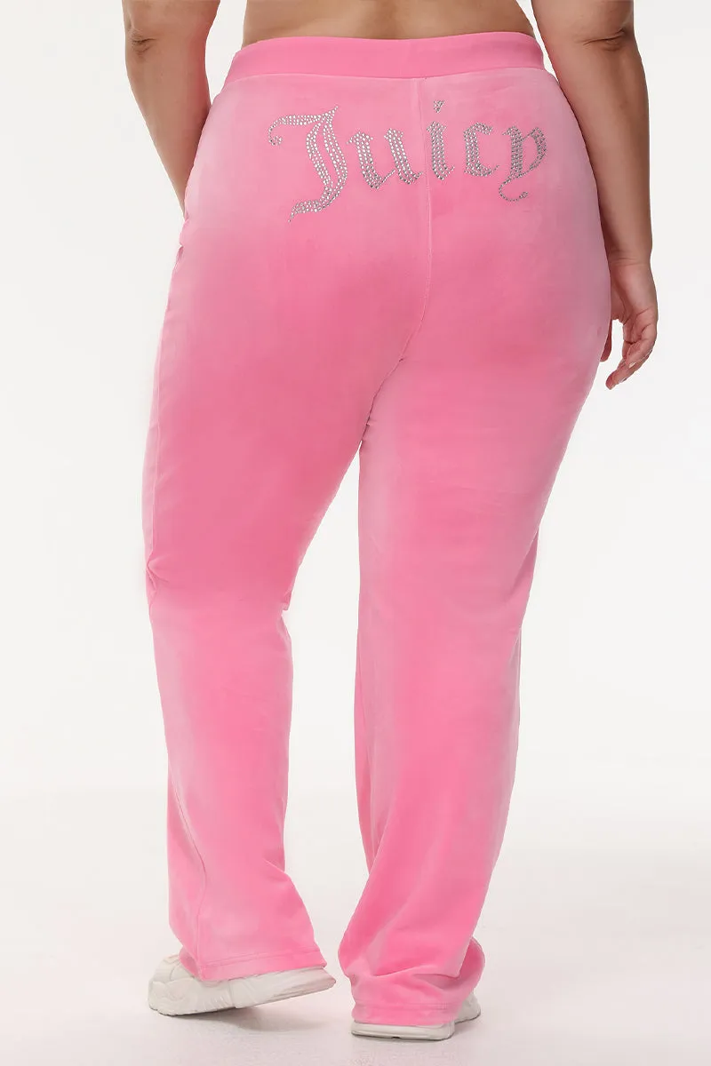 Plus-Size OG Big Bling Velour Track Pants Juicy Couture