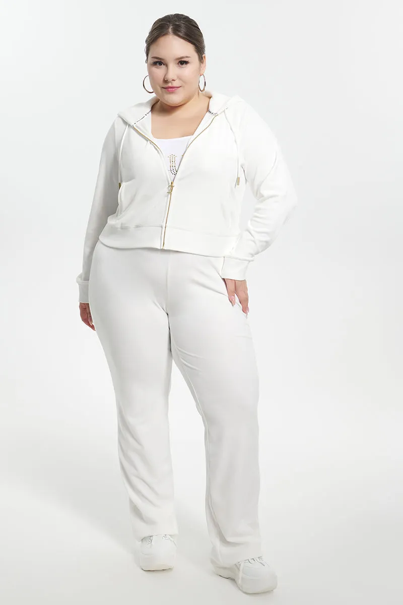 Plus-Size Technicolor Customizable Big Bling Velour Hoodie Juicy Couture