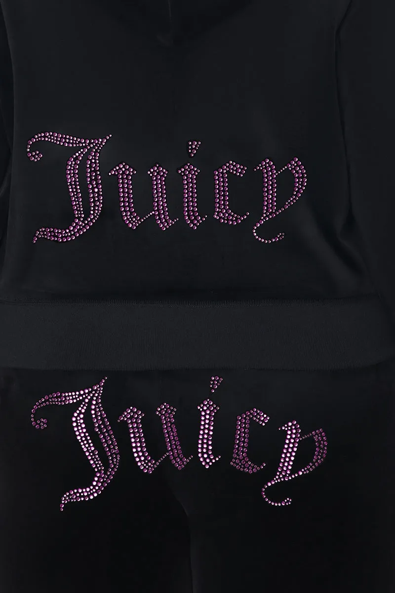 Plus-Size Technicolor Customizable Big Bling Velour Hoodie Juicy Couture