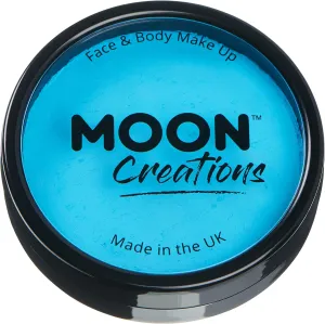 Pro Face & Body Paint Cake Pots by Moon Creations - Aqua - Professional Water Based Face Paint Makeup for Adults, Kids - 36g