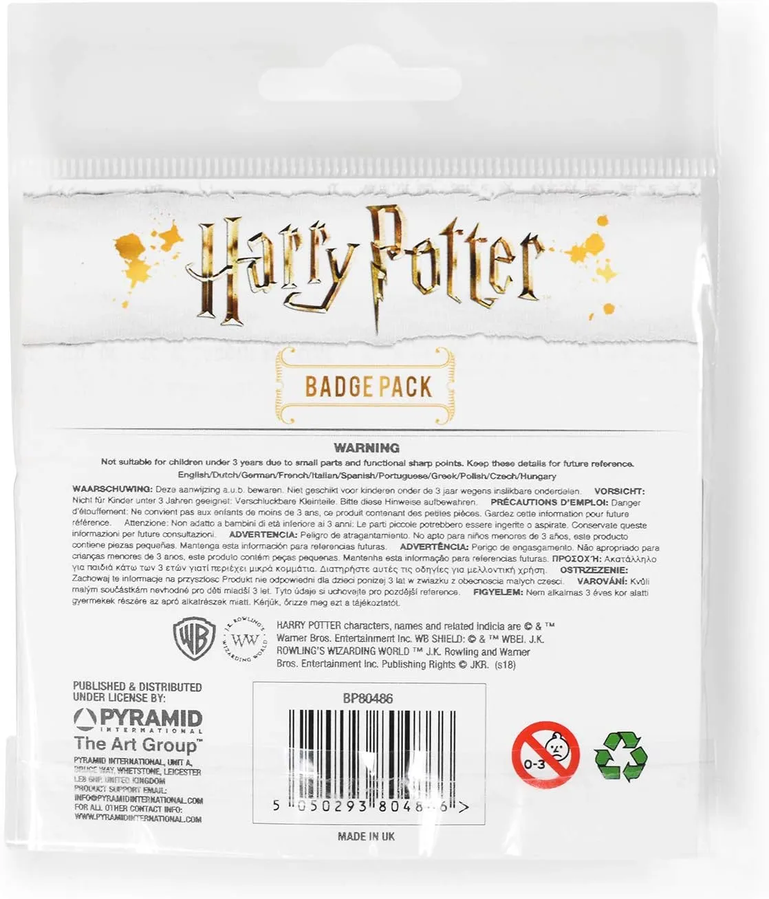 Pyramid International Harry Potter Gryffindor Badge Set, Multi-Colour (1x38 mm & 4x25 mm)