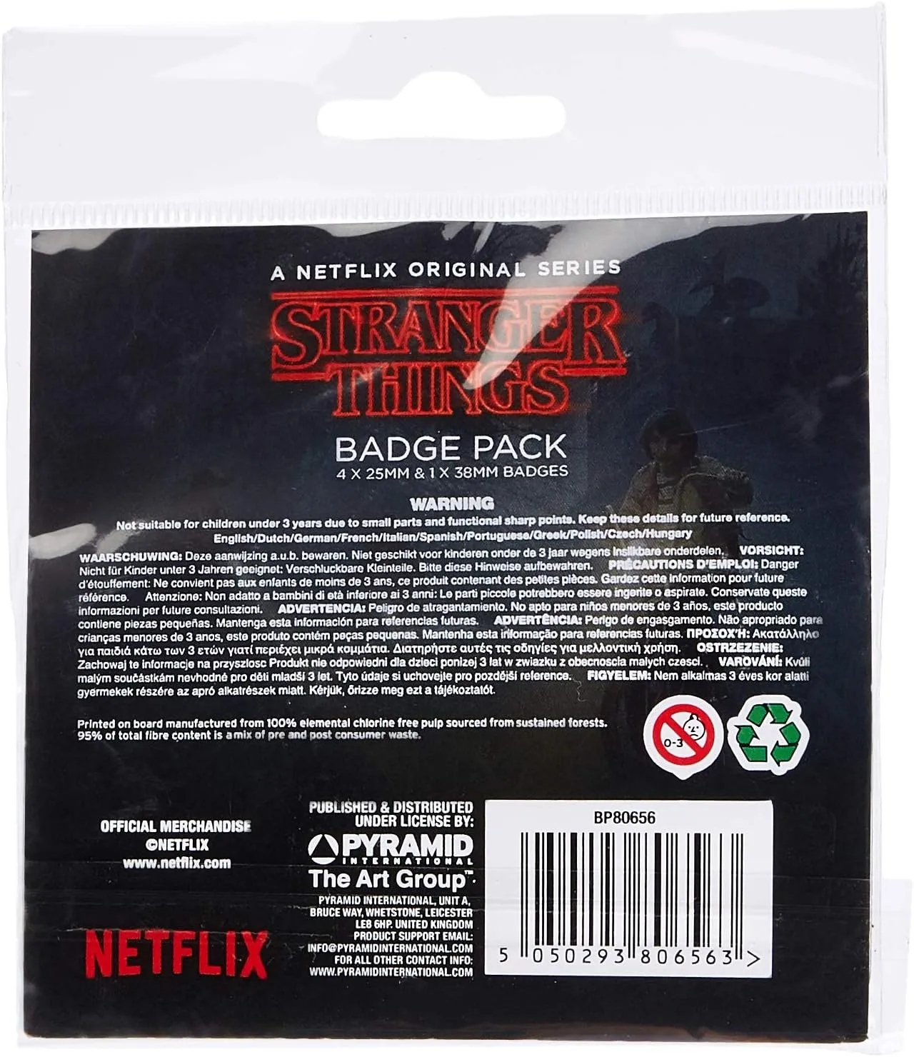 Pyramid International Stranger Things Character Badge Pack, Multi-Colour, 5-Piece Set (BP80656)