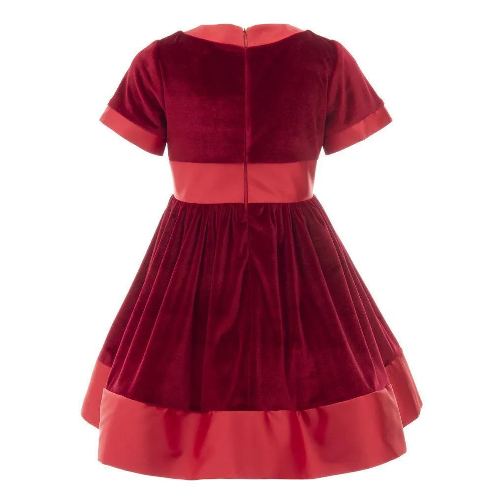 Red Velvet Satin Dress