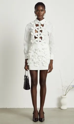 Rosalie 3D-floral embellished cut-out shirt Gloria Lanvin