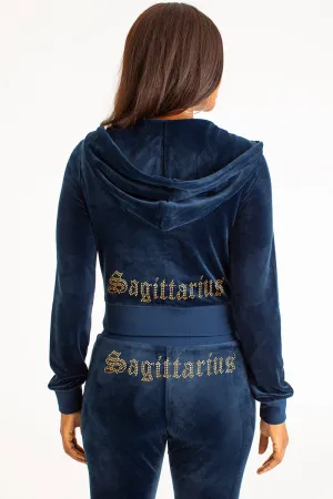 Sagittarius Customizable Big Bling Velour Hoodie Juicy Couture