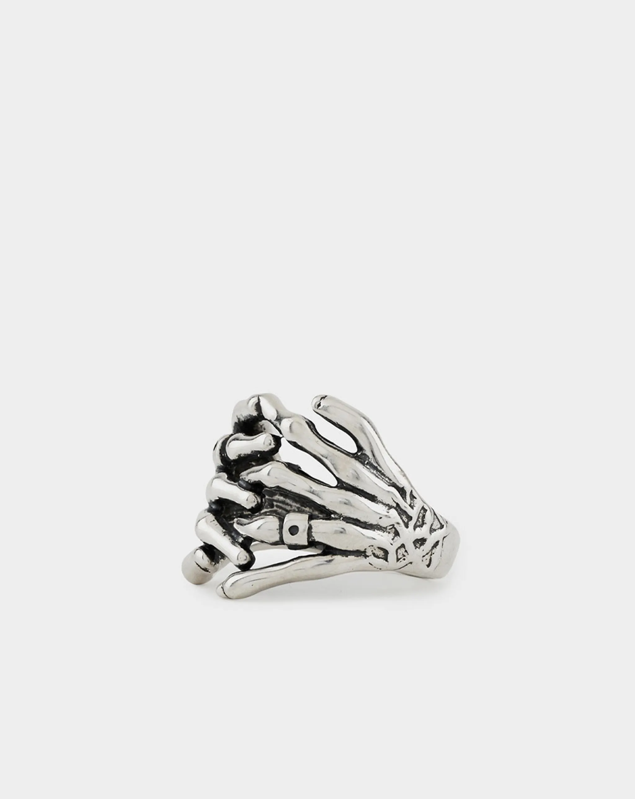 Silver Skeleton Hands Ring