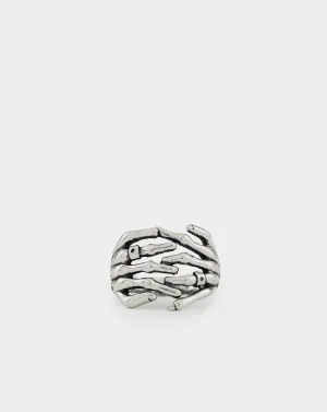 Silver Skeleton Hands Ring