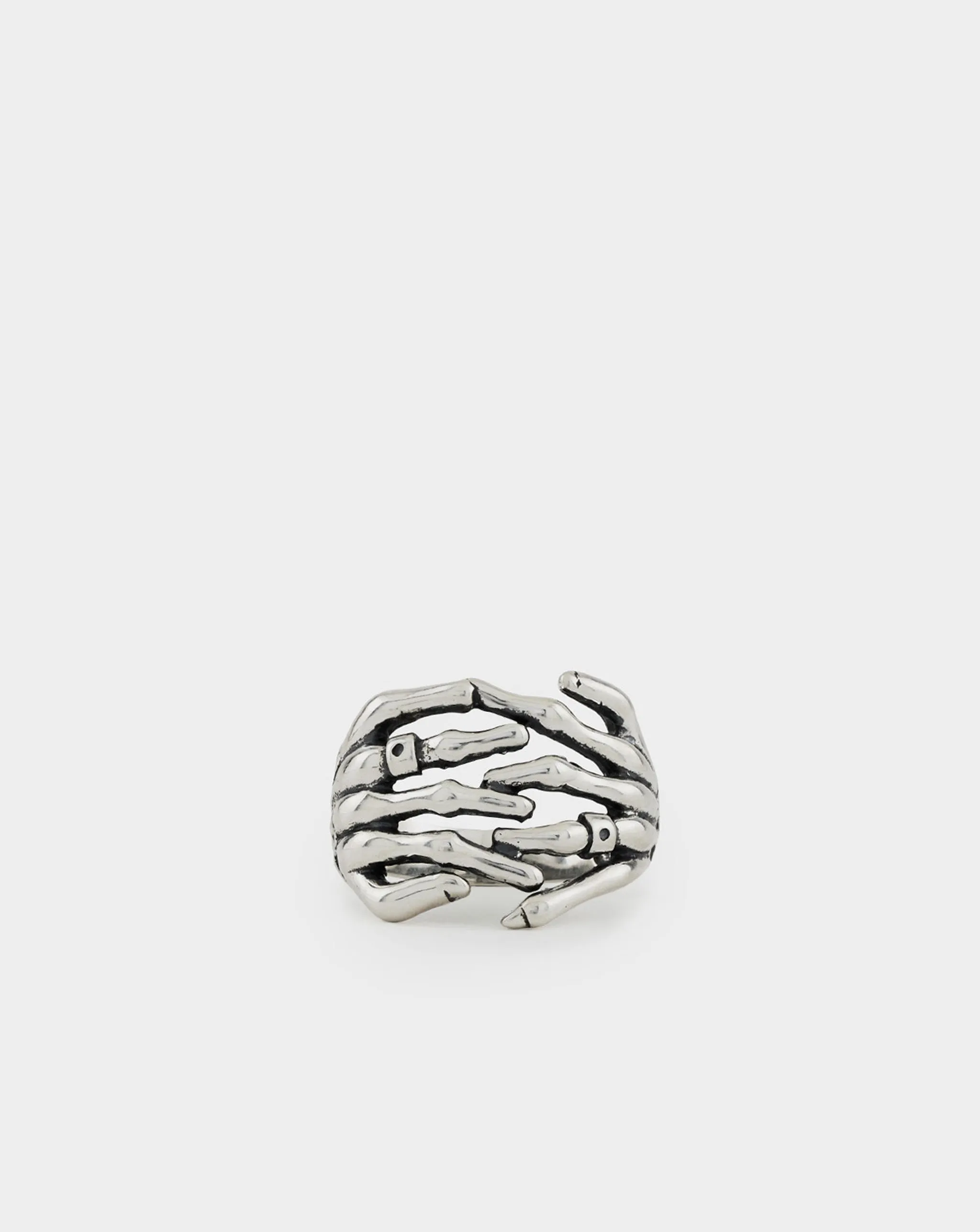 Silver Skeleton Hands Ring