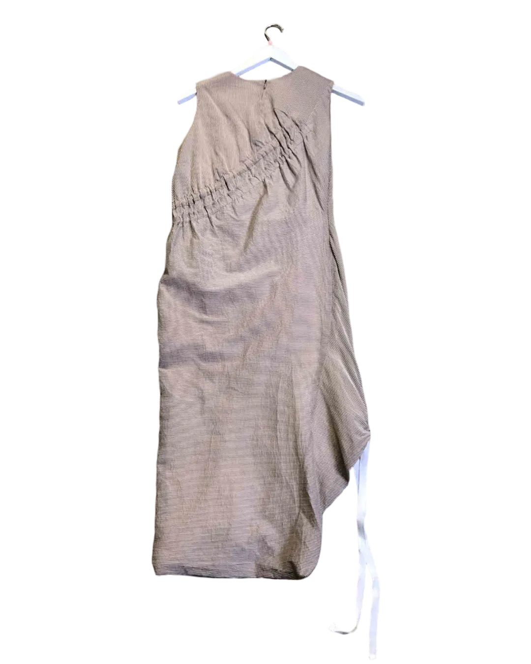 Size 6 | Christopher Esber Taupe Pinstripe Midi Dress