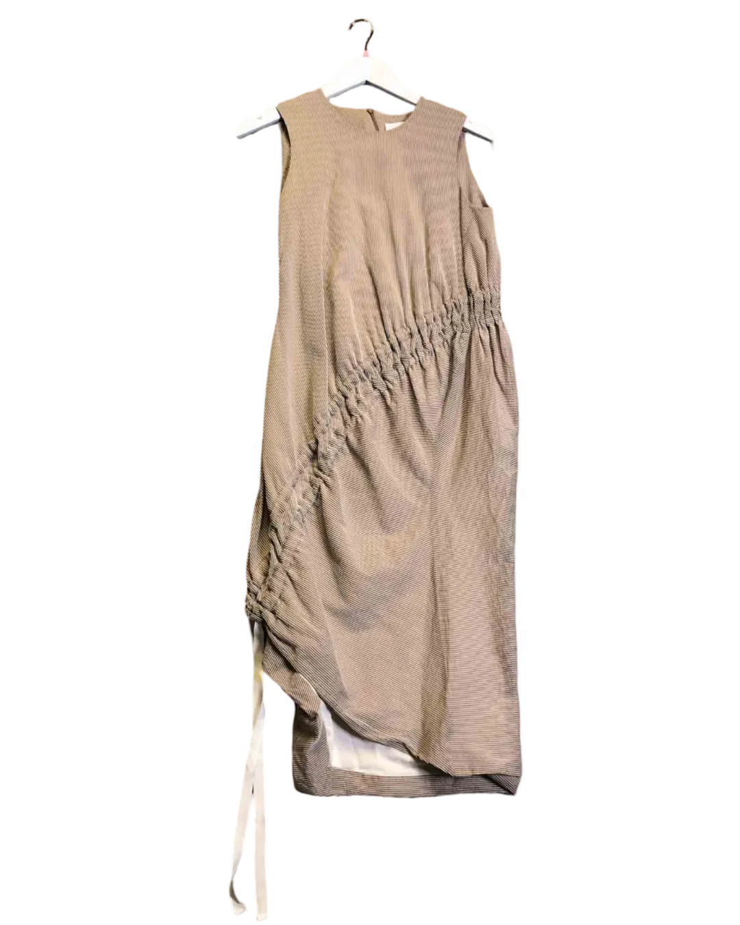 Size 6 | Christopher Esber Taupe Pinstripe Midi Dress