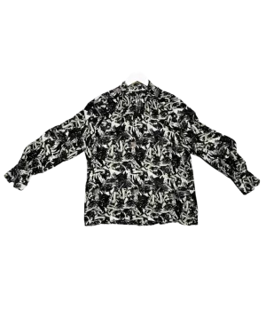 Size M | Second Female Black and Grey Brushstrokes Top