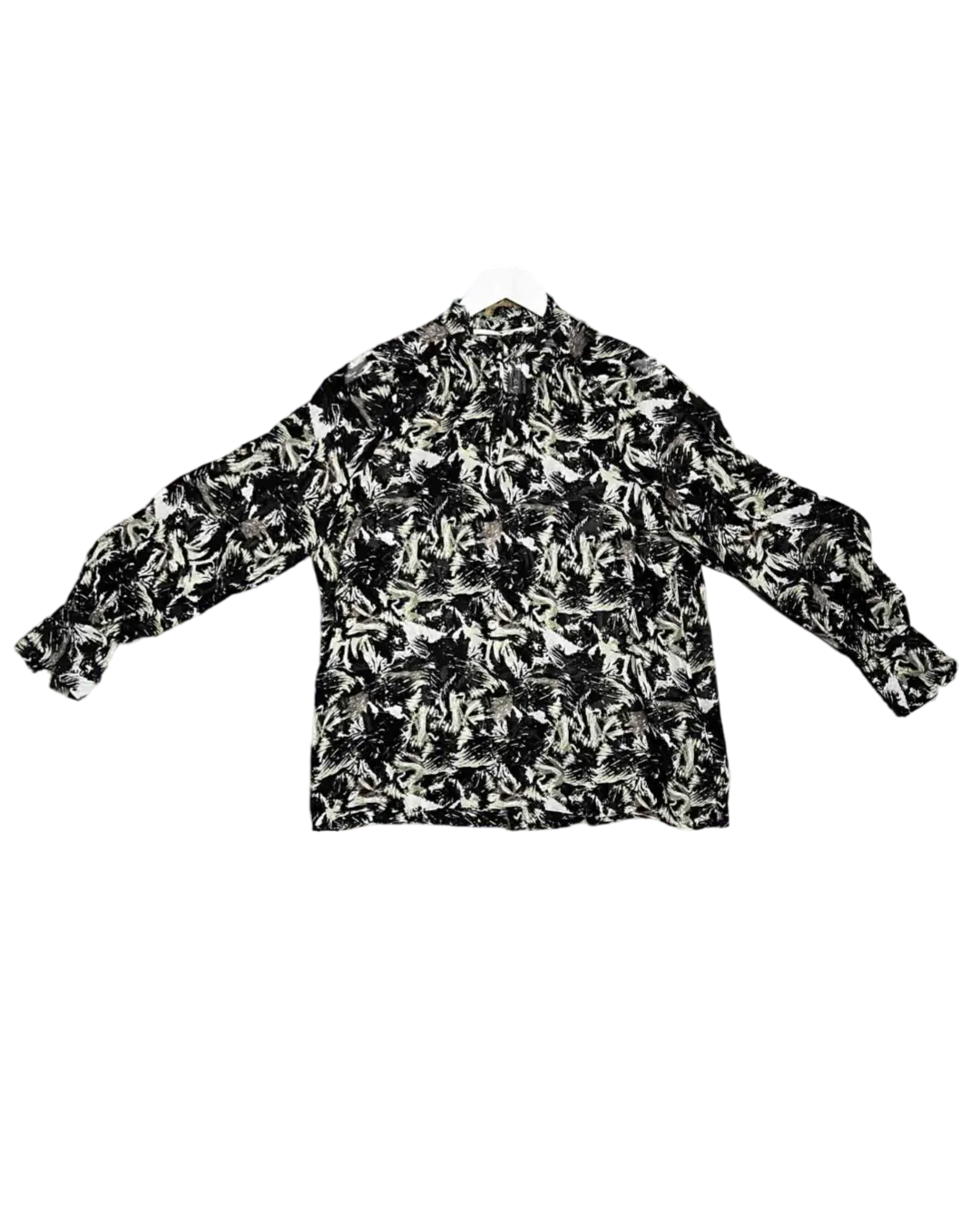 Size M | Second Female Black and Grey Brushstrokes Top