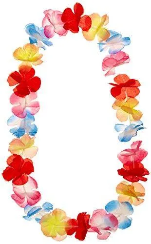 Smiffys Hawaiian Garland Costume Accessory - One Size (Multi-Colored Silk Flowers)