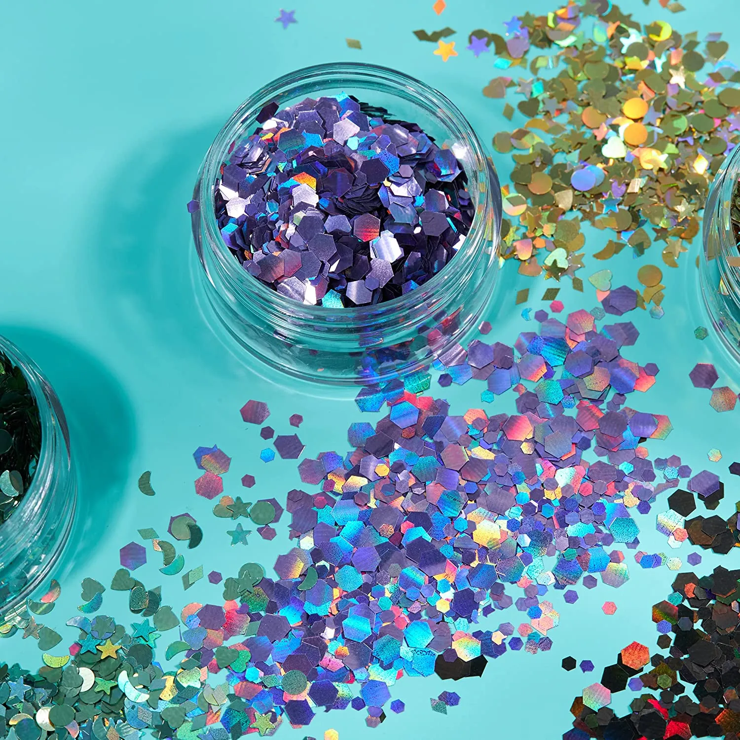Smiffys - Holographic Glitter Shapes Cosmetic Glitter (3g) (G05066)