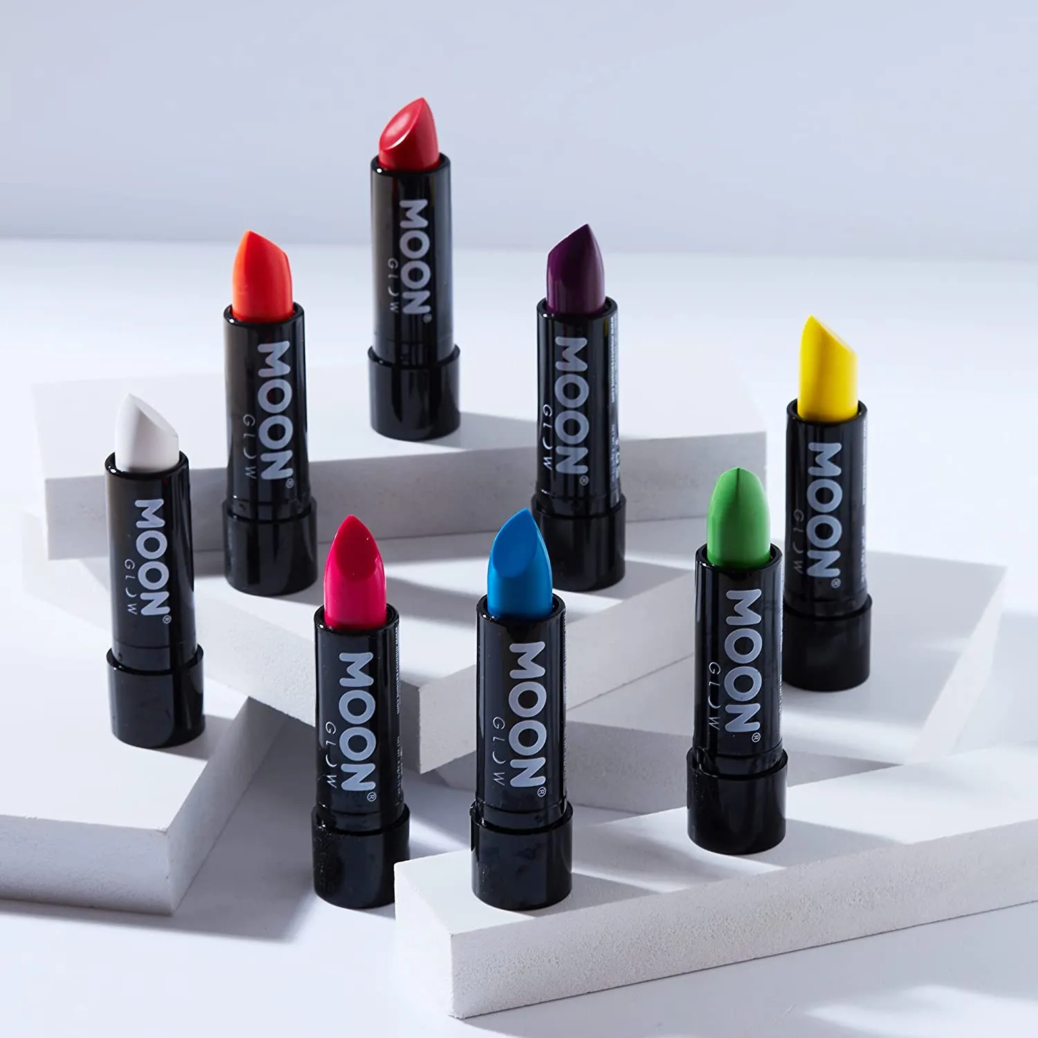 Smiffys Neon UV Lipstick by Moon Glow - Intense Blue - Glows under UV
