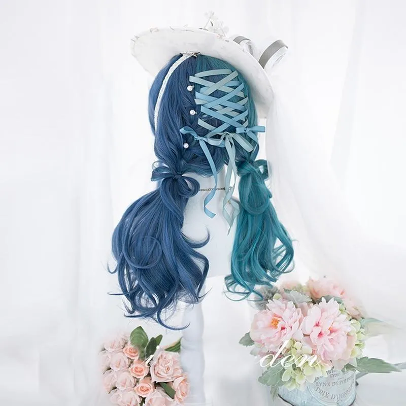 Split Blue Cosplay Wig