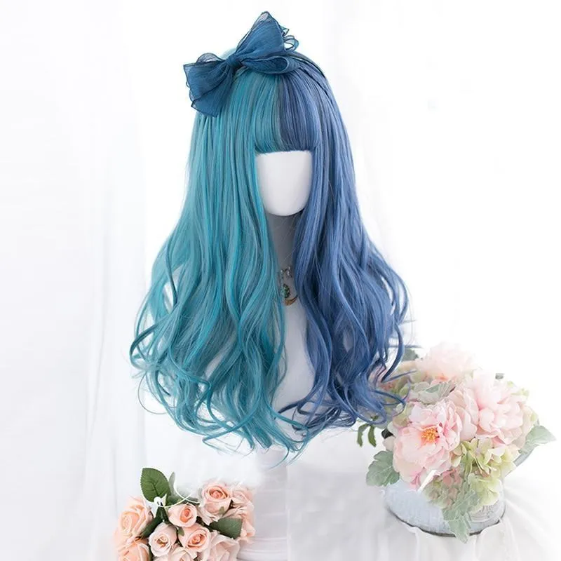 Split Blue Cosplay Wig