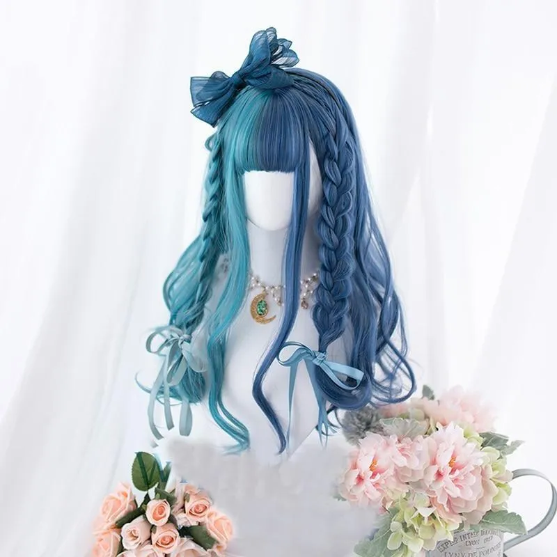 Split Blue Cosplay Wig