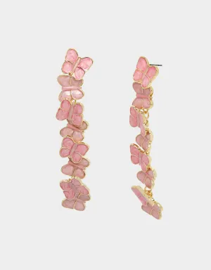 SWEETHEART SWOON BUTTERFLY LINEAR EARRINGS PINK Betsey Johnson