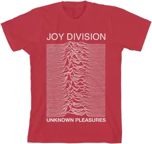 T-Shirt # M Red Unisex # Unknown Pleasures Slim Fit