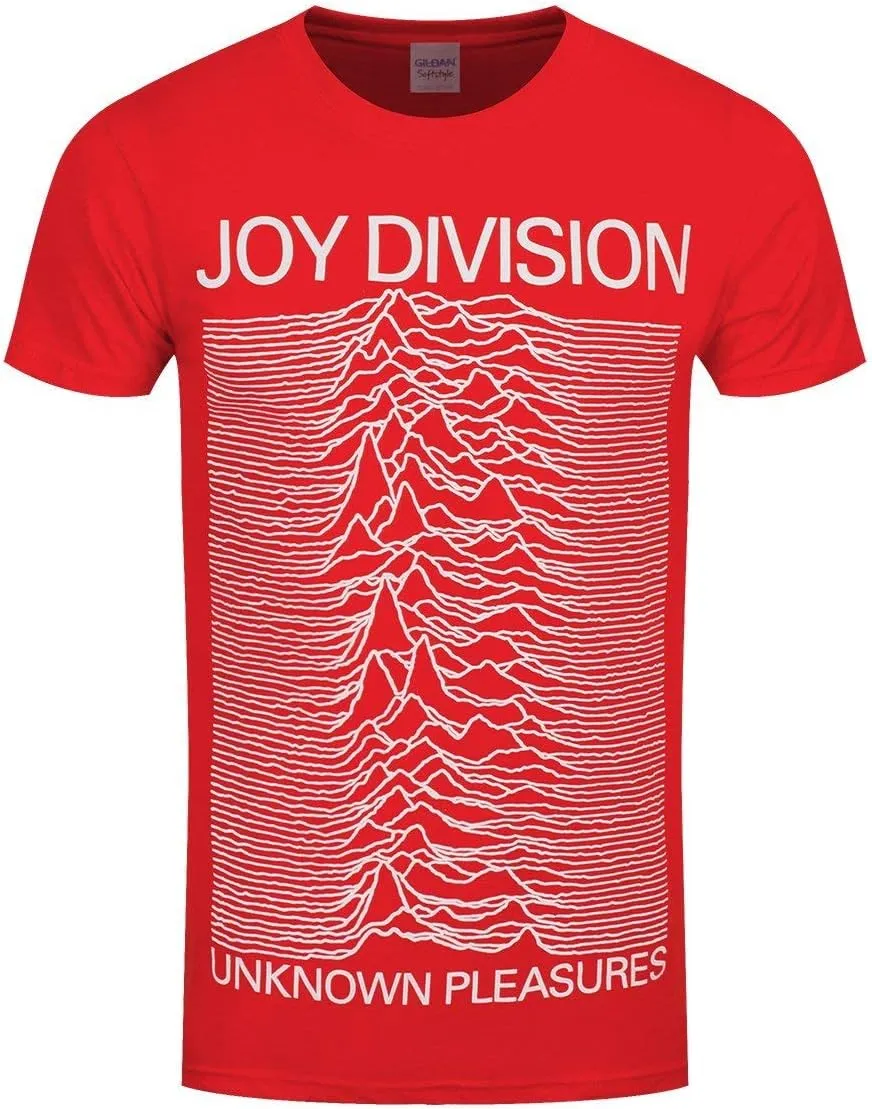 T-Shirt # S Red Unisex # Unknown Pleasures Slim Fit