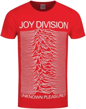 T-Shirt # S Red Unisex # Unknown Pleasures Slim Fit