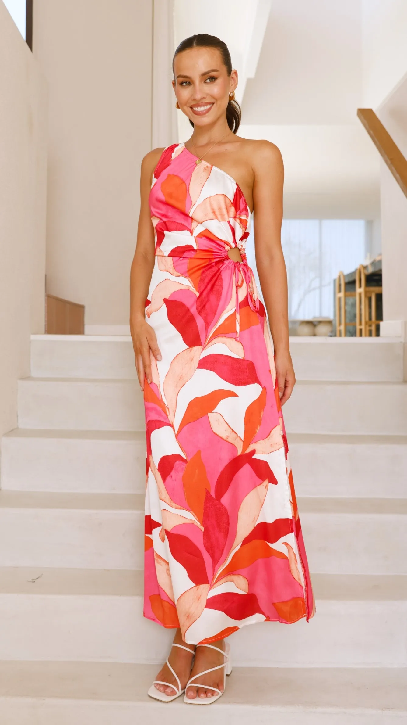 Talisa Maxi Dress - Pink / Orange Floral Billy J