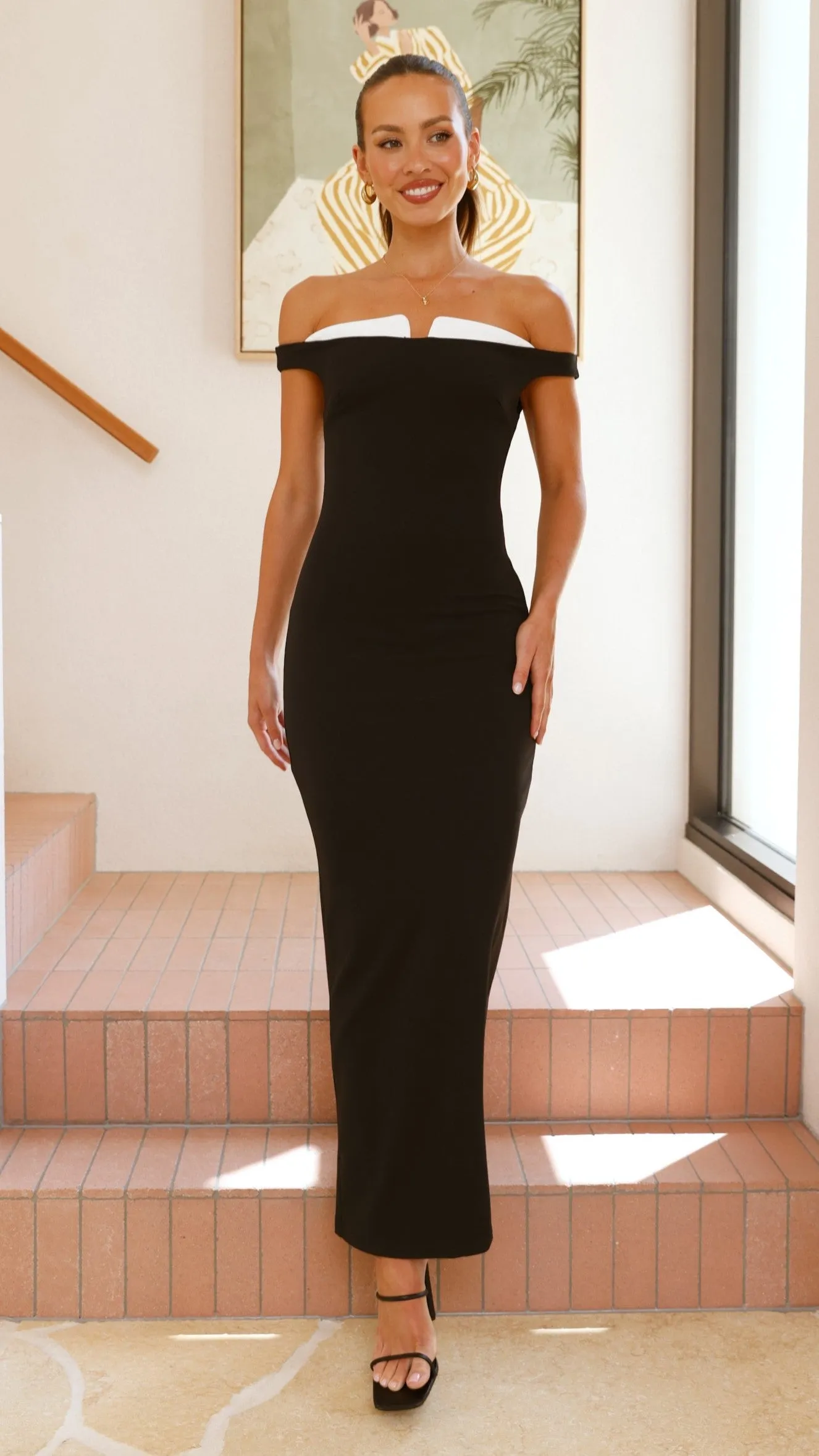Talmai Maxi Dress - Black / White Billy J