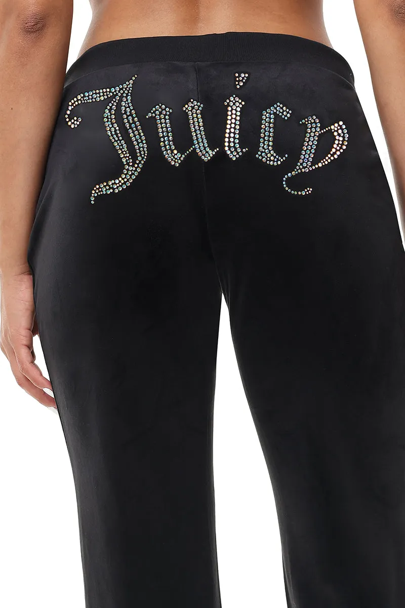 Technicolor Customizable Big Bling Velour Track Pants Juicy Couture