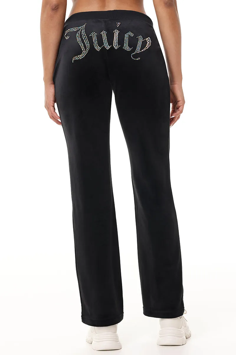 Technicolor Customizable Big Bling Velour Track Pants Juicy Couture
