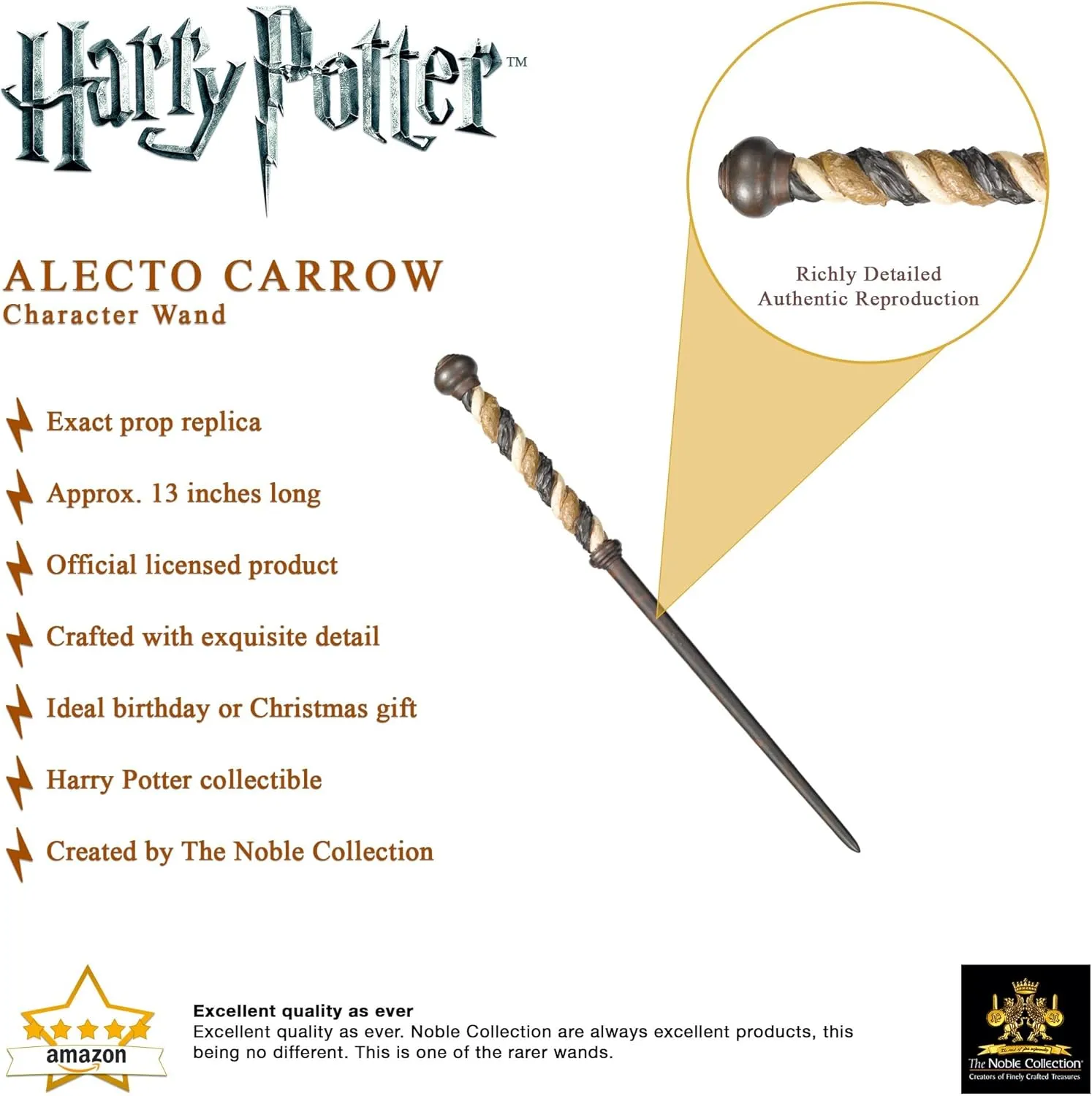 The Noble Collection Harry Potter Wizarding World - Alecto Carrow Character Wand (NN8280)