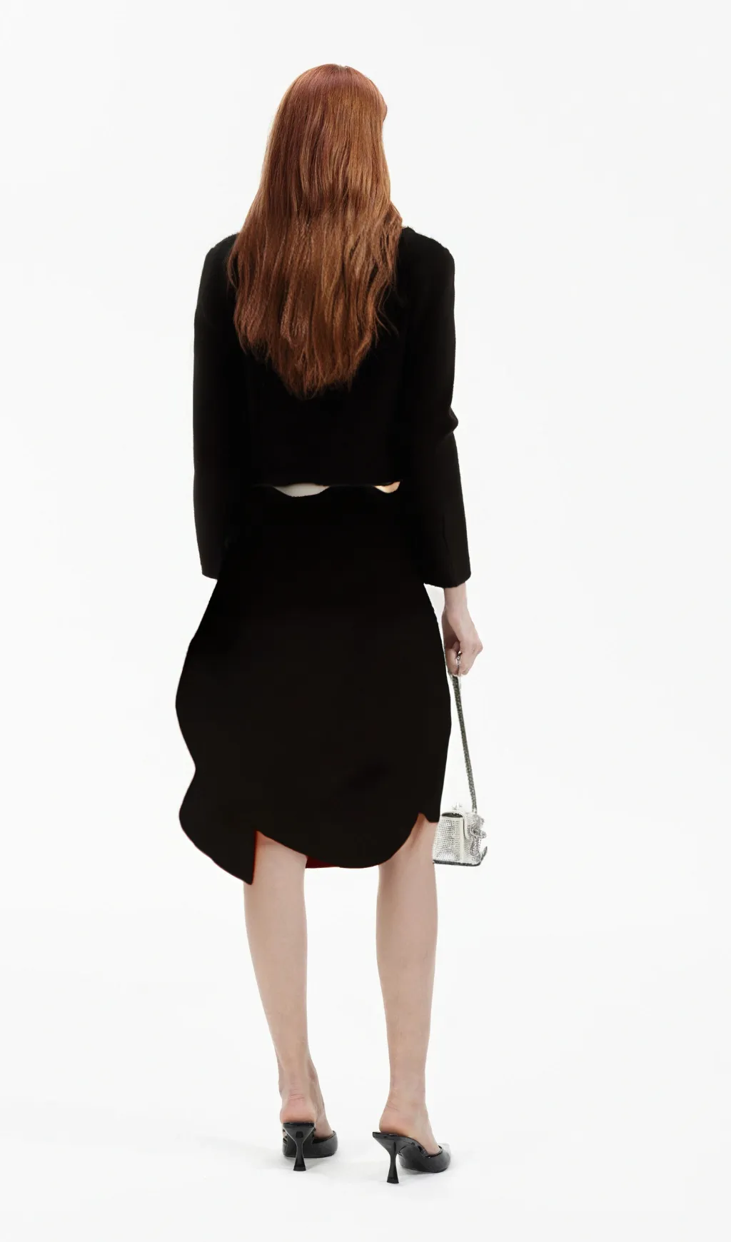 ve crystal-embellished jacket & skirt matching set in Black Gloria Lanvin