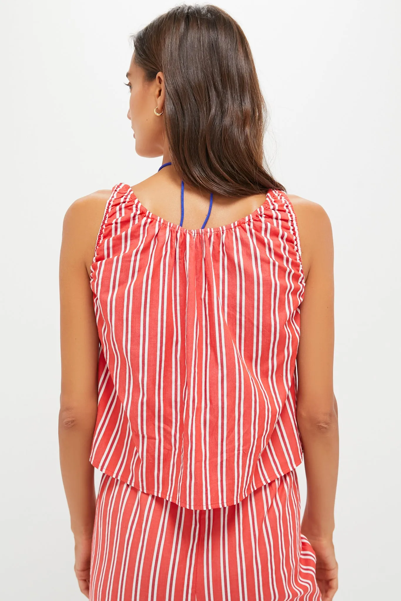Vibrant Red Stripe Scoop Neck Cami