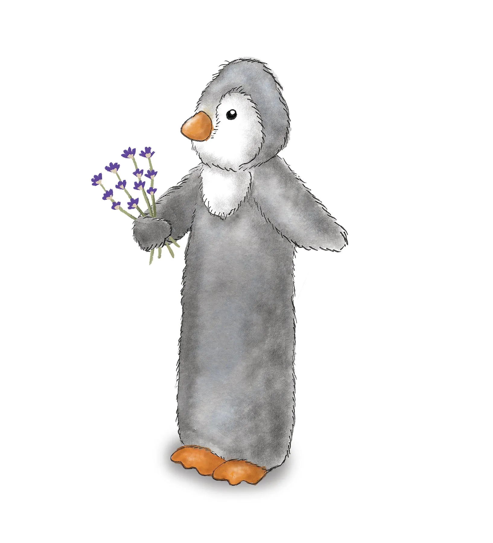 Warmies 3D Short Hot Water Bottle Grey Penguin