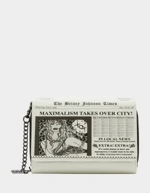 WHATS THE WORD  WALLET ON CHAIN BLACK WHITE Betsey Johnson