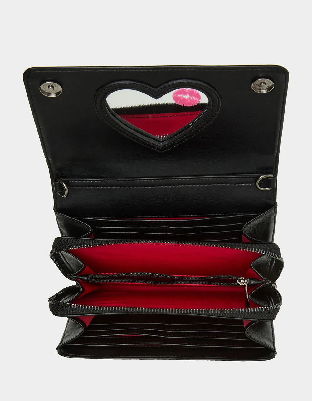 WHATS THE WORD  WALLET ON CHAIN BLACK WHITE Betsey Johnson