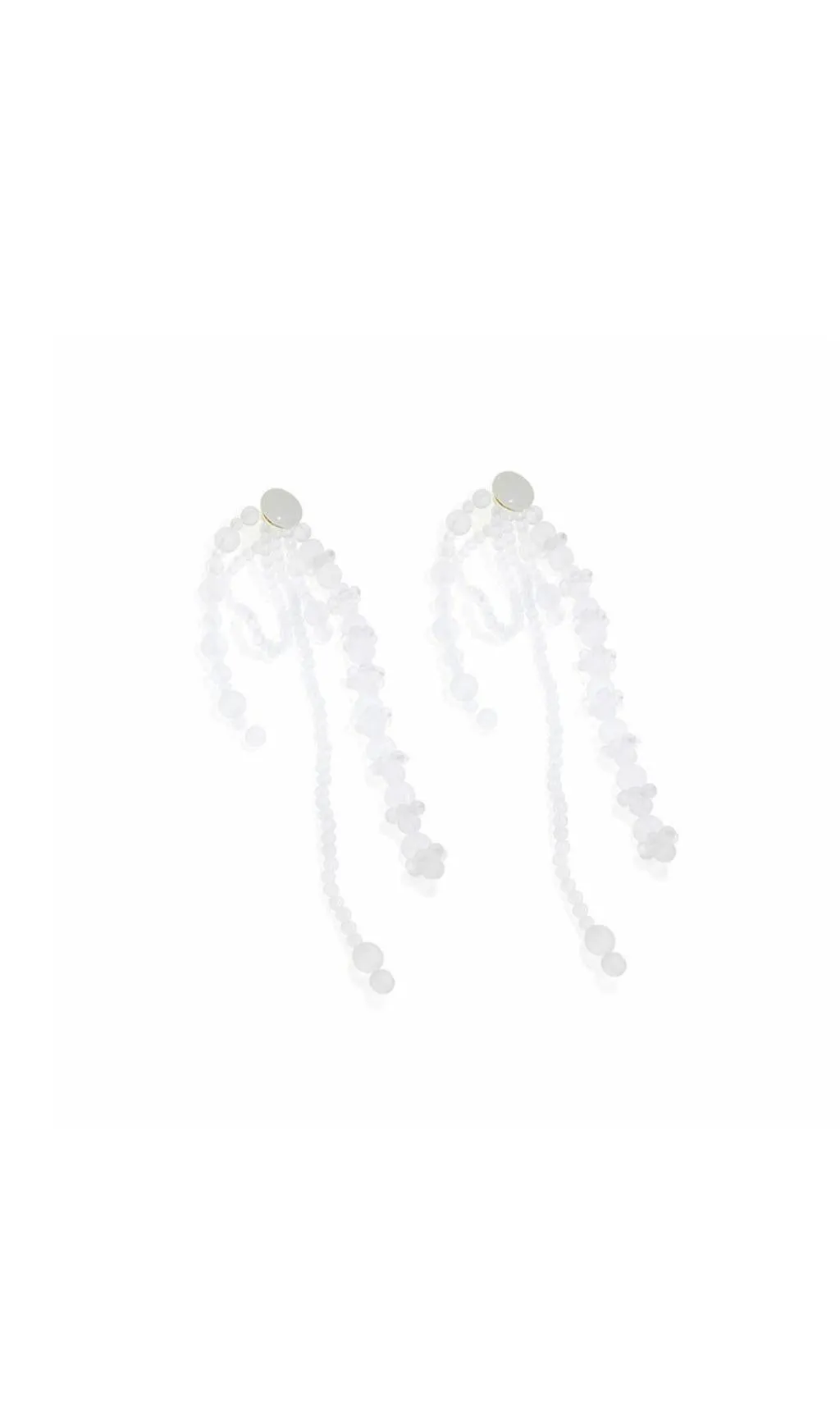 White Pearl Acrylic Tassel Earrings Gloria Lanvin