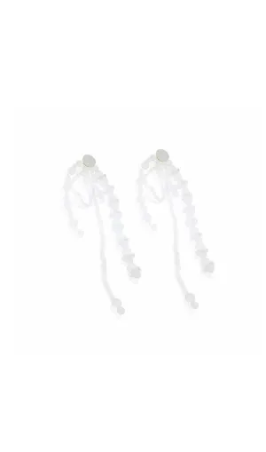 White Pearl Acrylic Tassel Earrings Gloria Lanvin