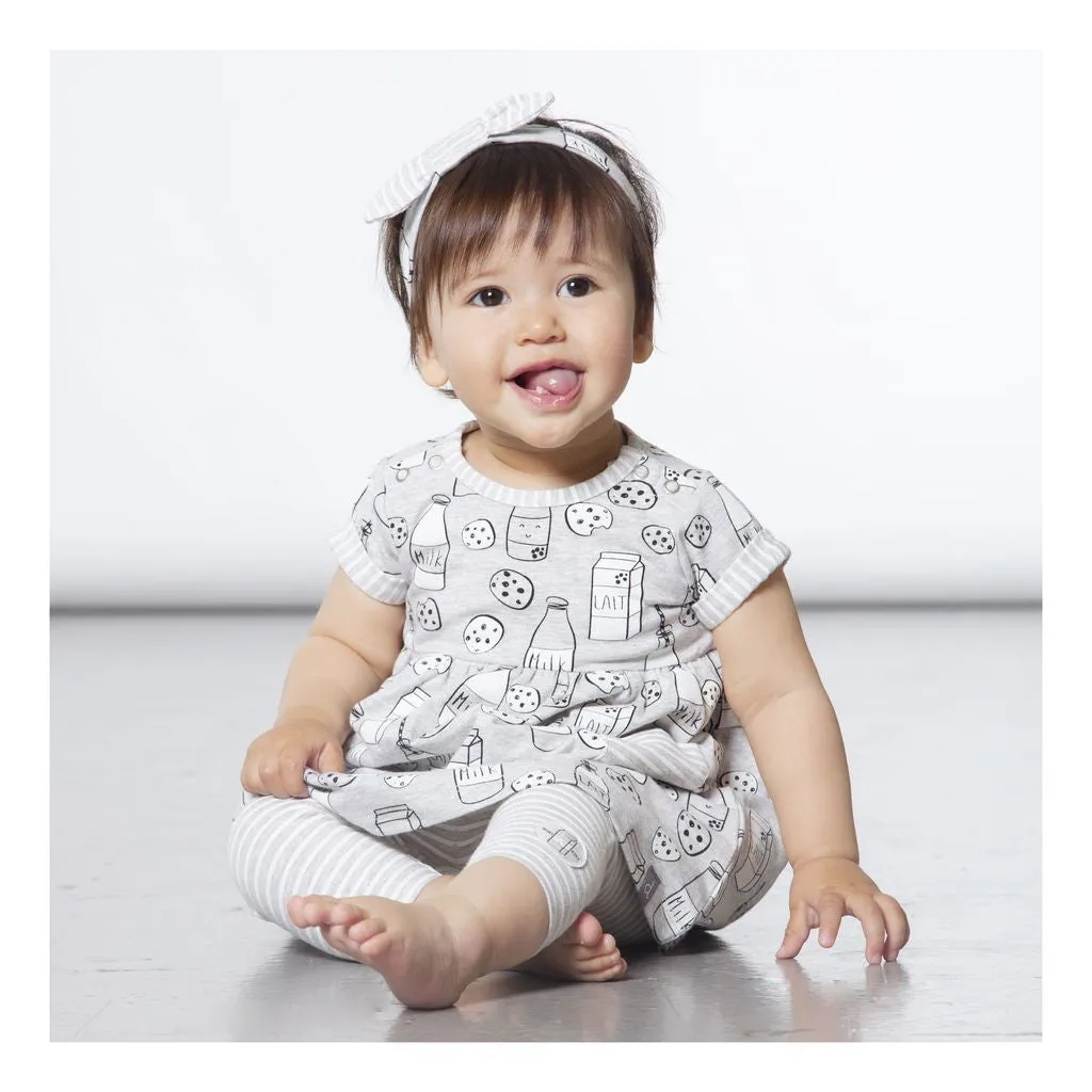 WHITE "MILKY TUMMY" DRESS & CAPRI LEGGING SET