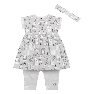 WHITE "MILKY TUMMY" DRESS & CAPRI LEGGING SET